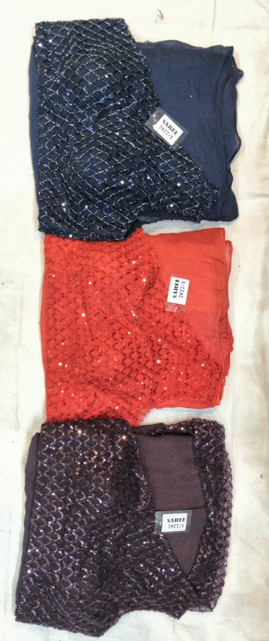 Purple Black Orange drape saree dress