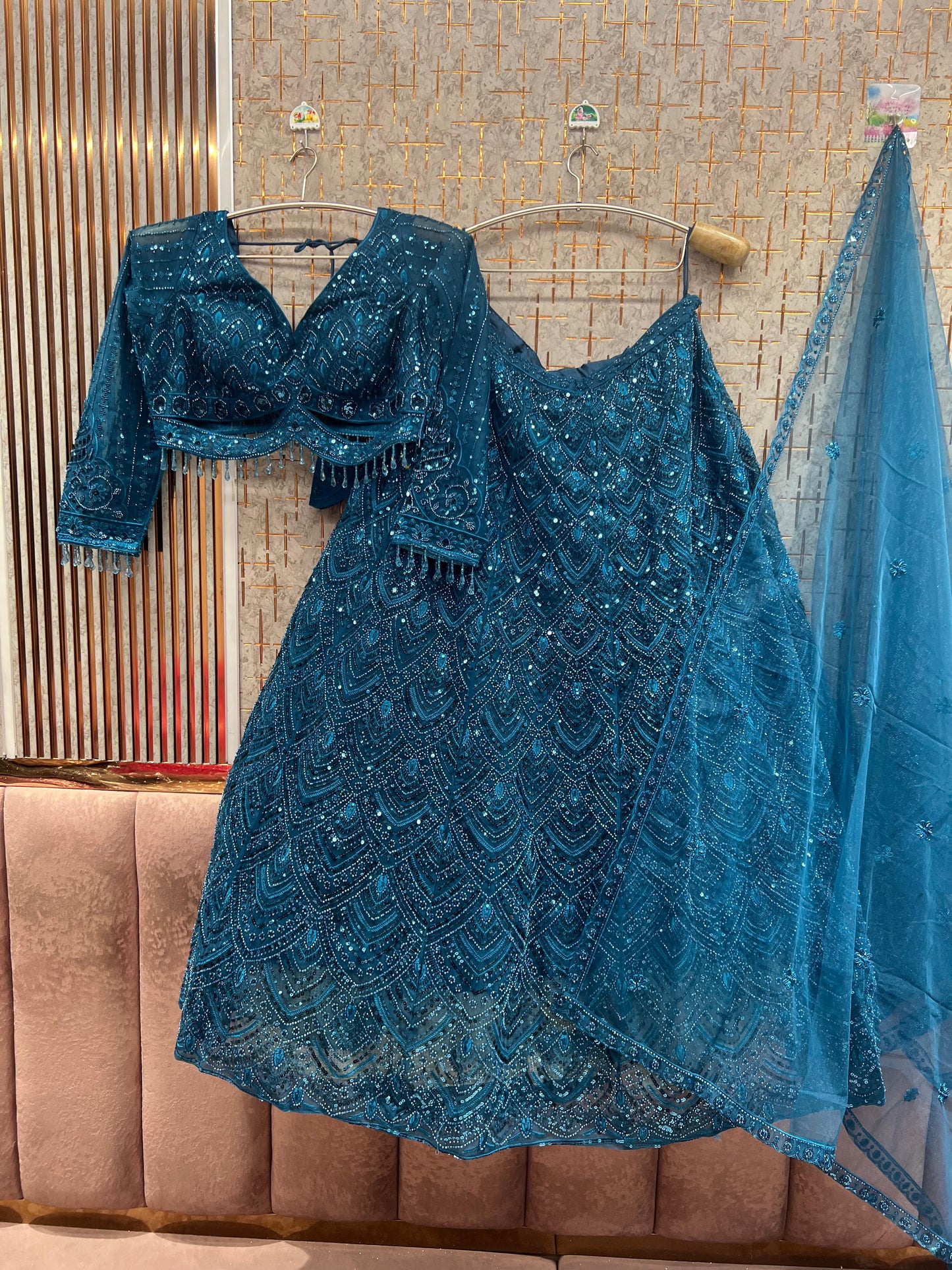 White Monotone Crop Top Lehenga