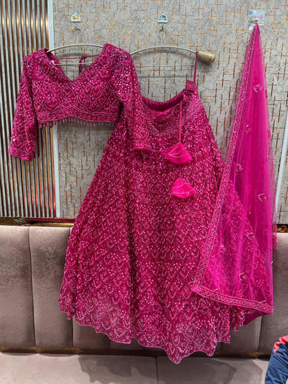 White Monotone Crop Top Lehenga