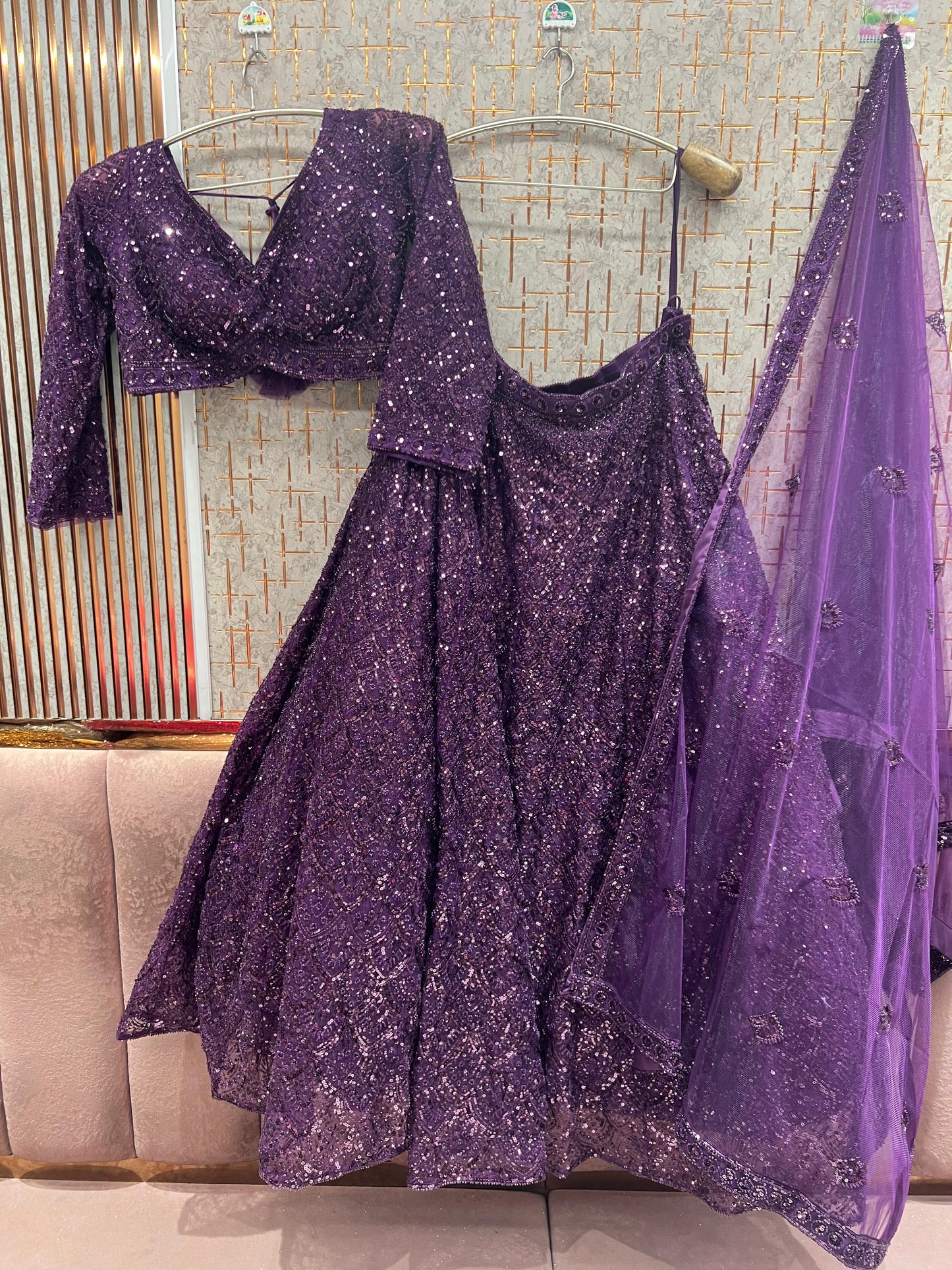 White Monotone Crop Top Lehenga