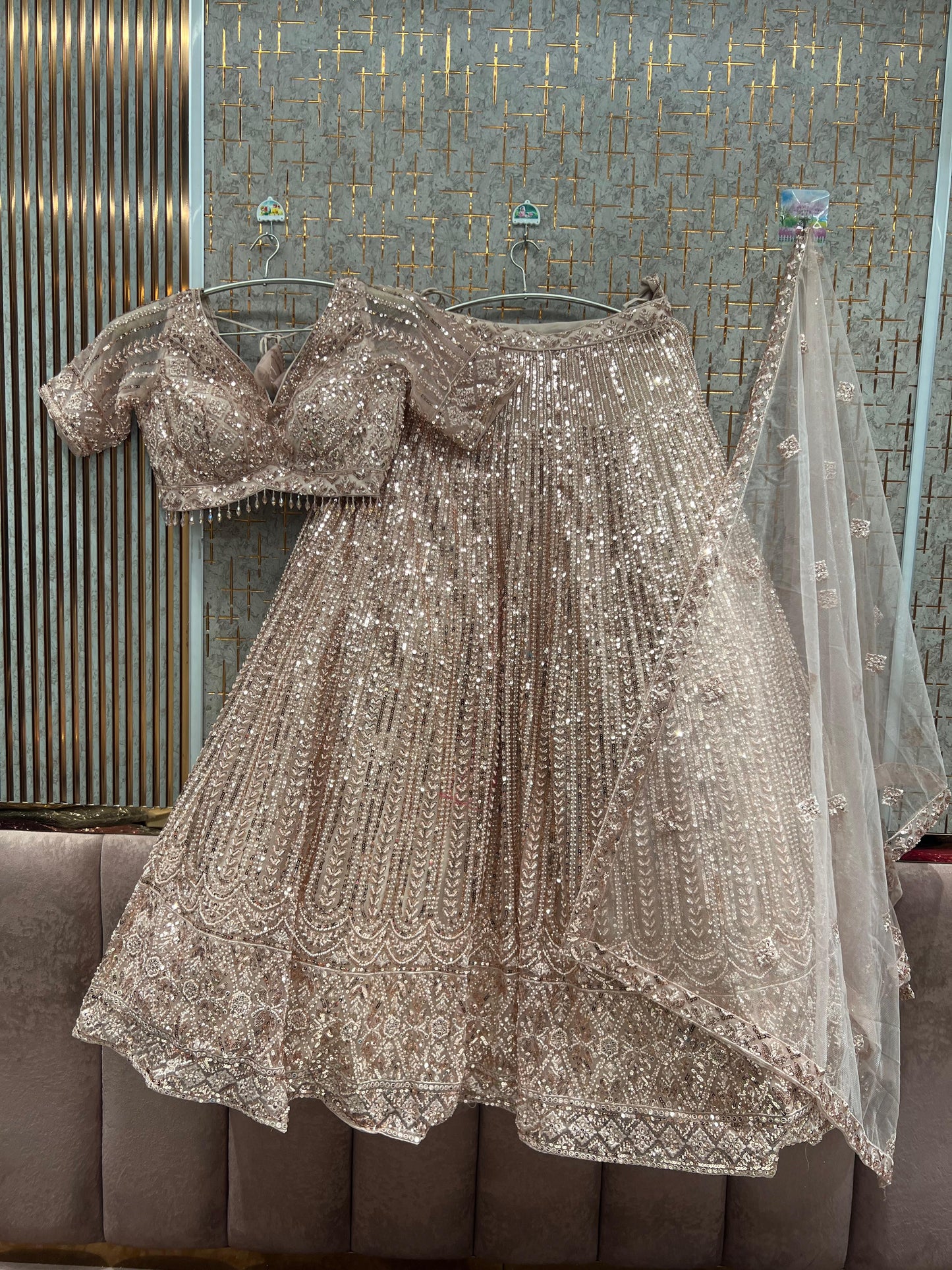 Purple Monotone Crop Top Lehenga