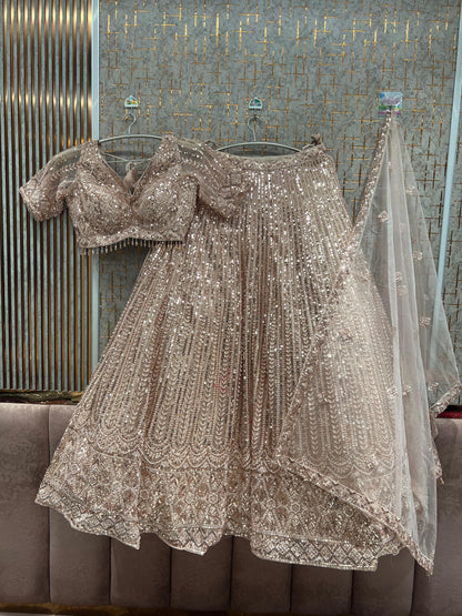 Purple Monotone Crop Top Lehenga