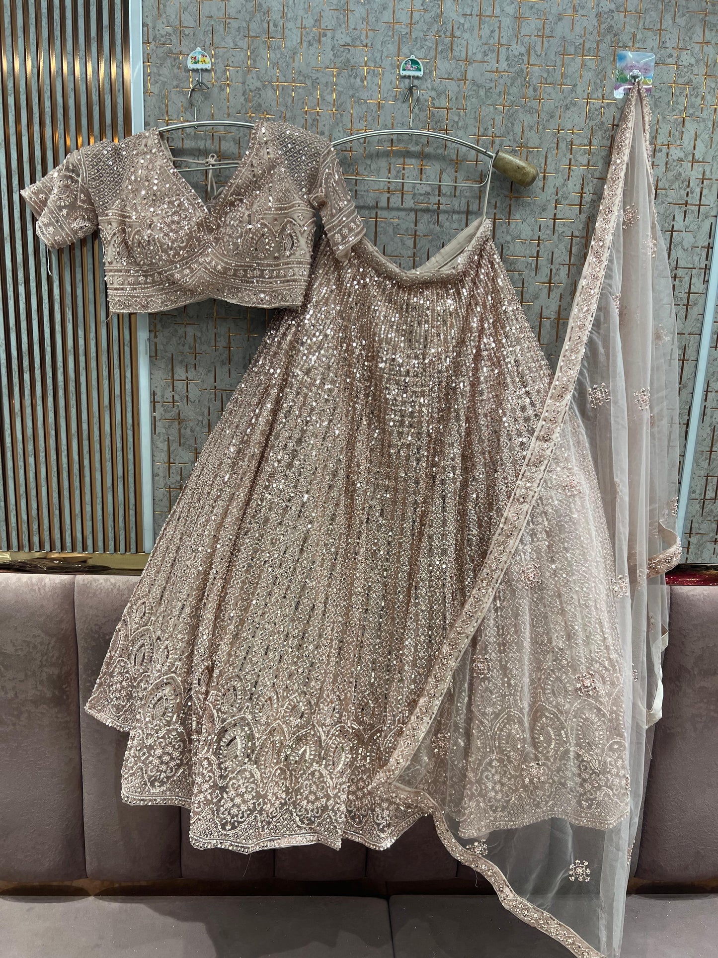 Purple Monotone Crop Top Lehenga