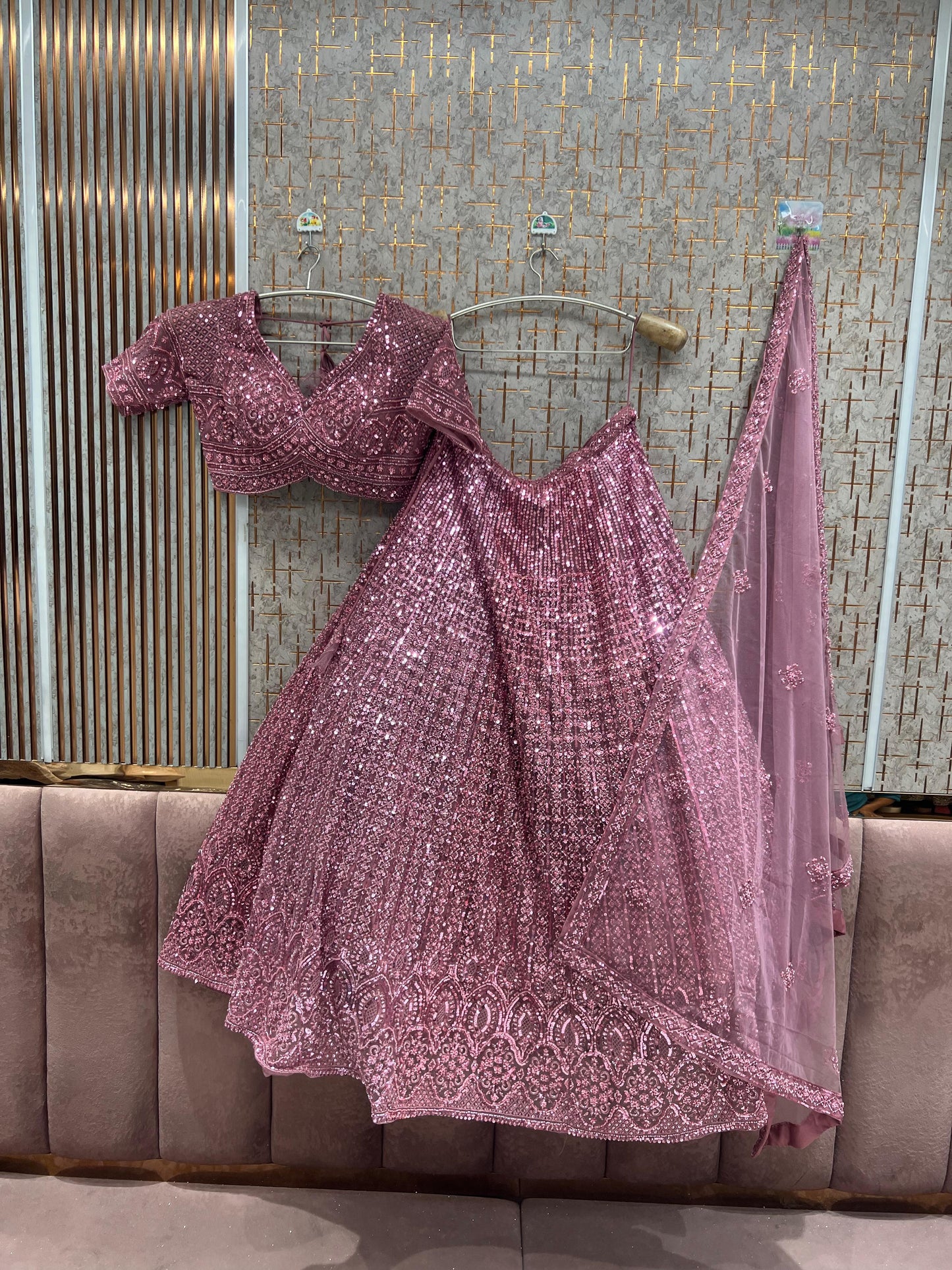 Purple Monotone Crop Top Lehenga