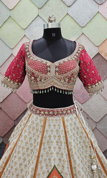 Purple Crop top Lehenga