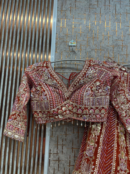 blue Ready to wear Crop top Lehenga