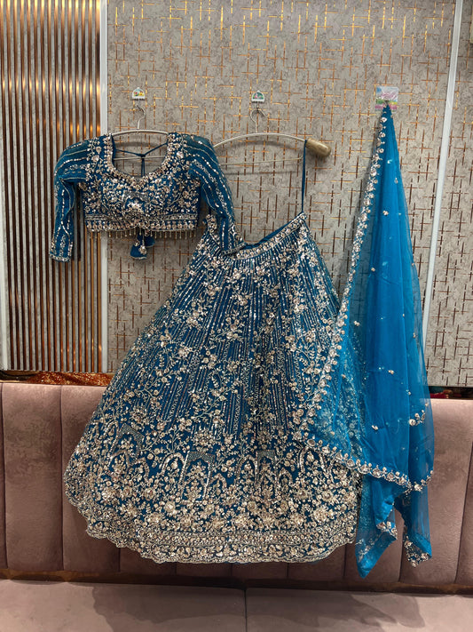 Blue star ready to wear Crop Top Lehenga