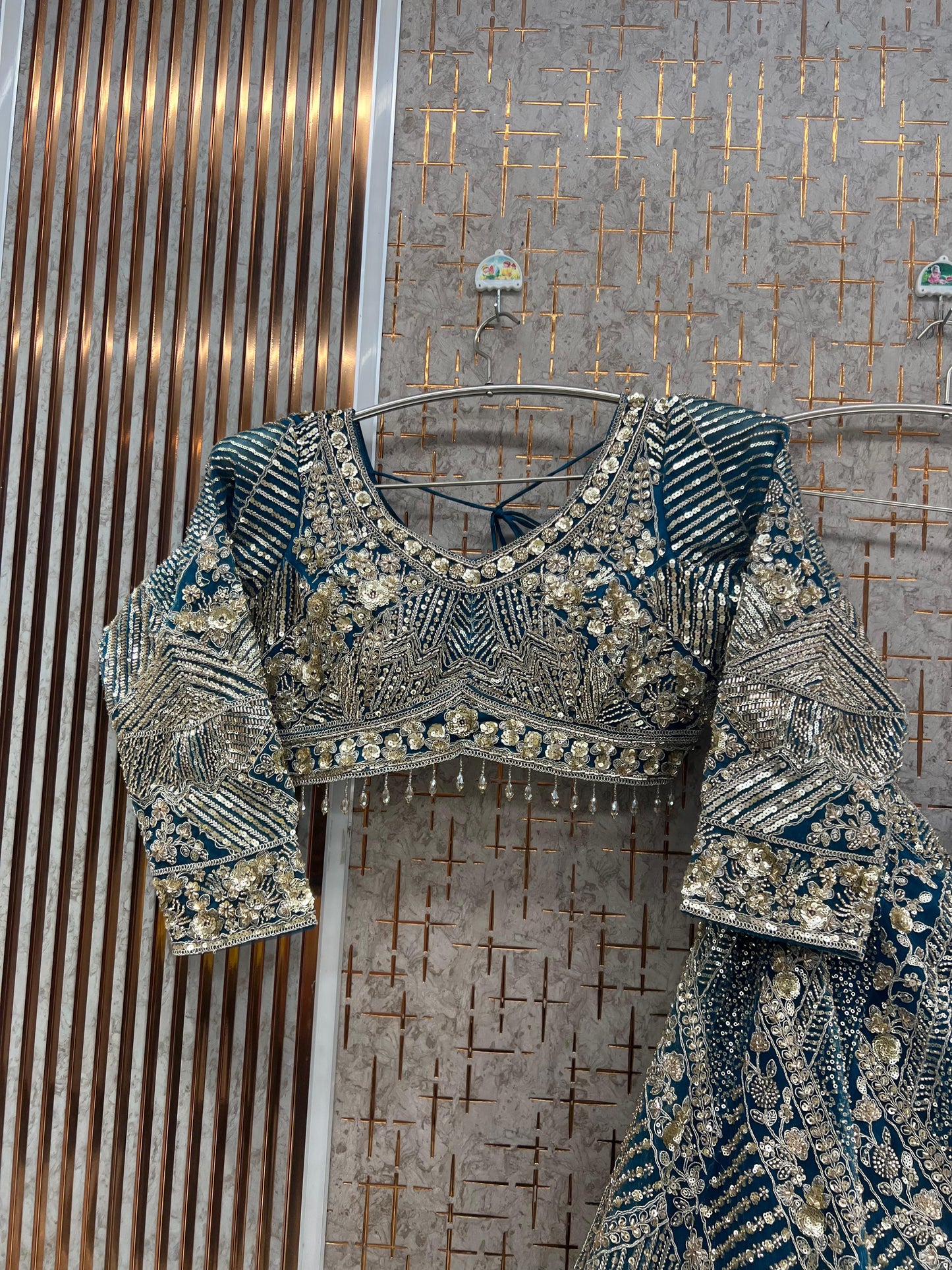 Blue Crop Top Lehenga