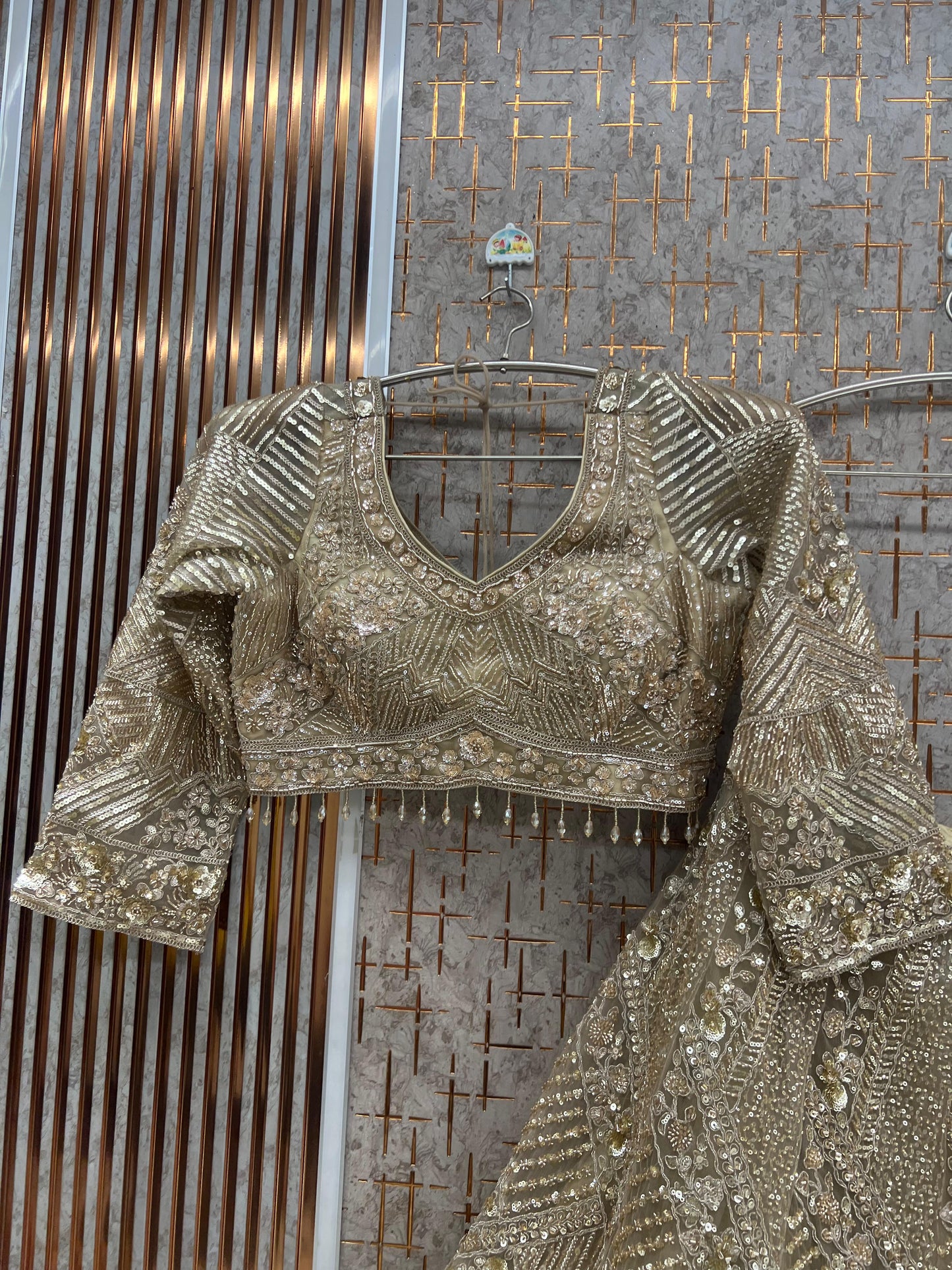 Blue Crop Top Lehenga