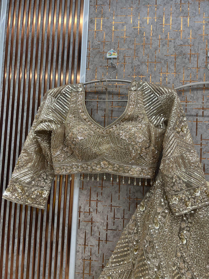 Blue Crop Top Lehenga