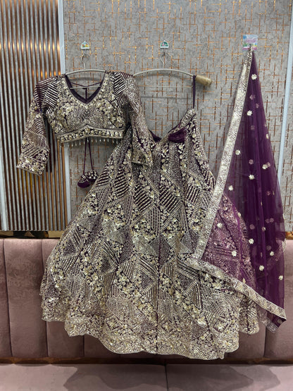 Blue Crop Top Lehenga