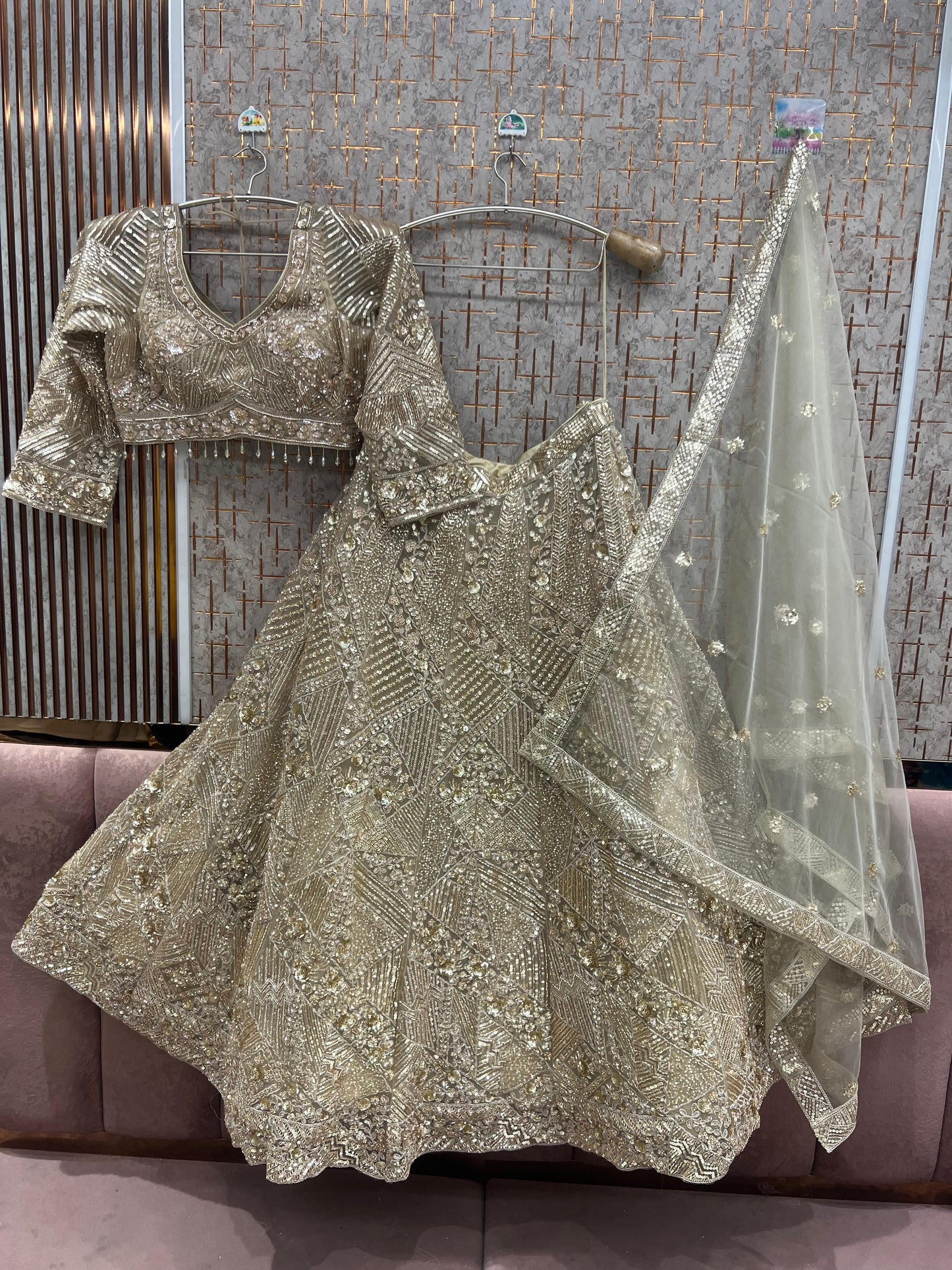 Blue Crop Top Lehenga