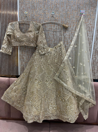 Blue Crop Top Lehenga