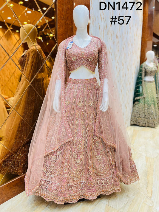 Pink Crop Top Lehenga