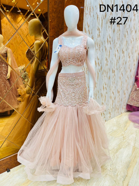 Baby Pink Crop Top Lehenga