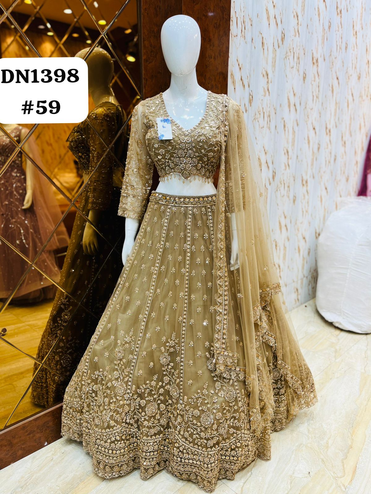 Chiku golden Crop Top Lehenga