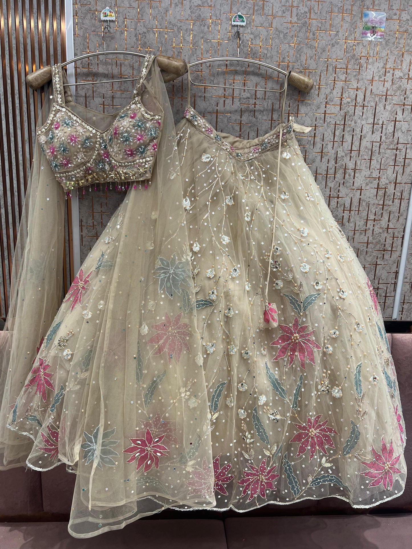 Sky blue pdp Crop Top Lehenga