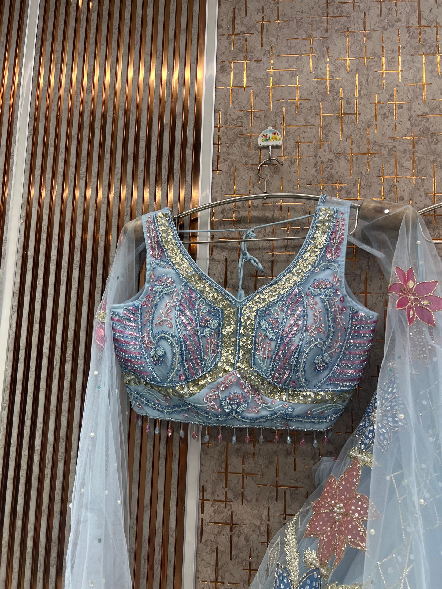 Baby Pink pdp Crop Top Lehenga