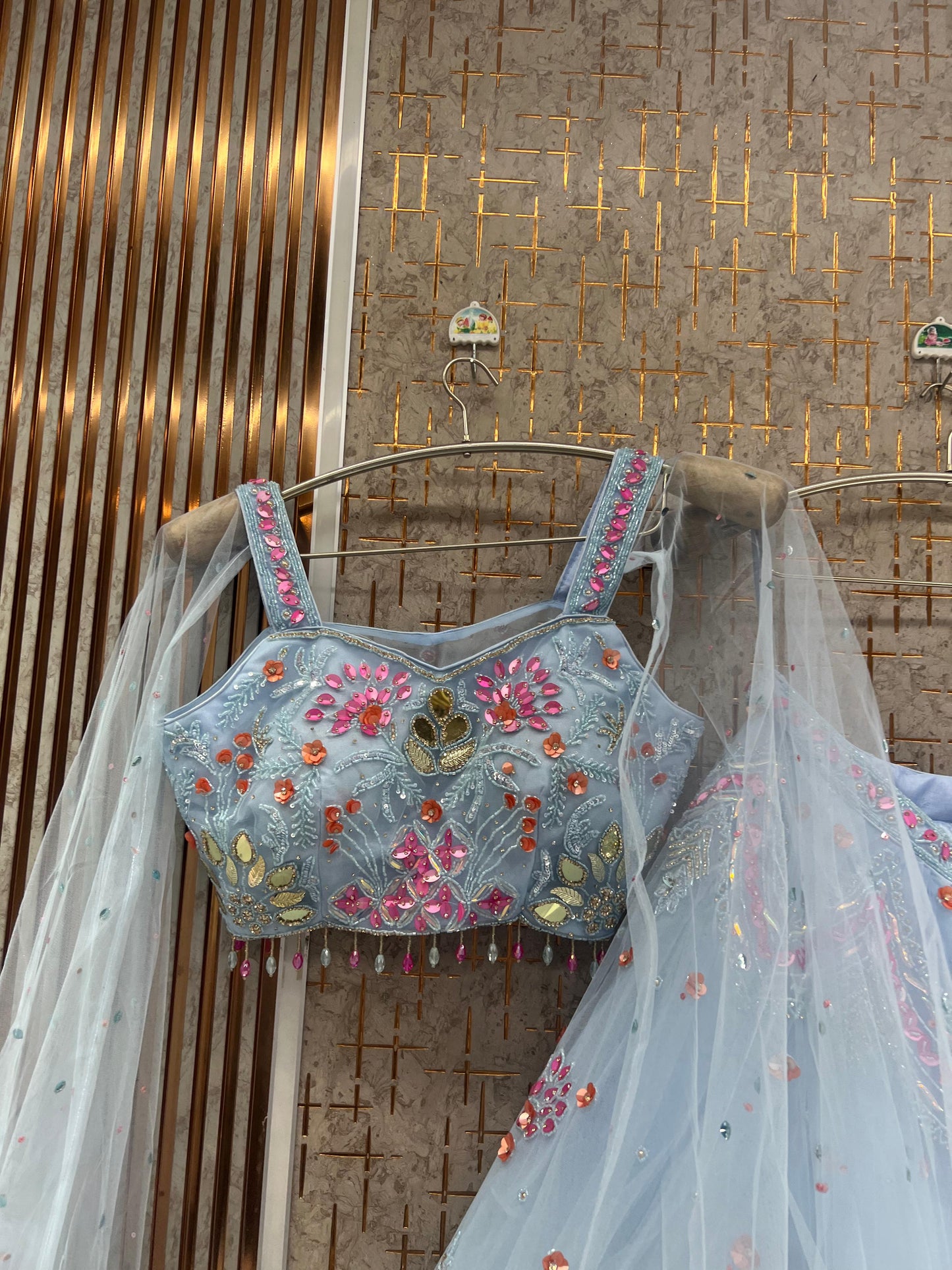 Pink pdp Crop Top Lehenga