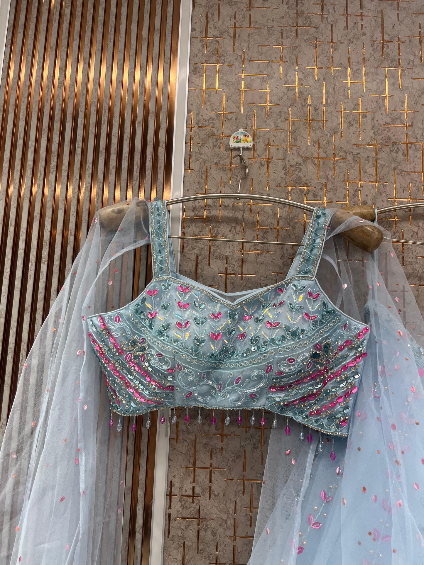 Pink pdp Crop Top Lehenga