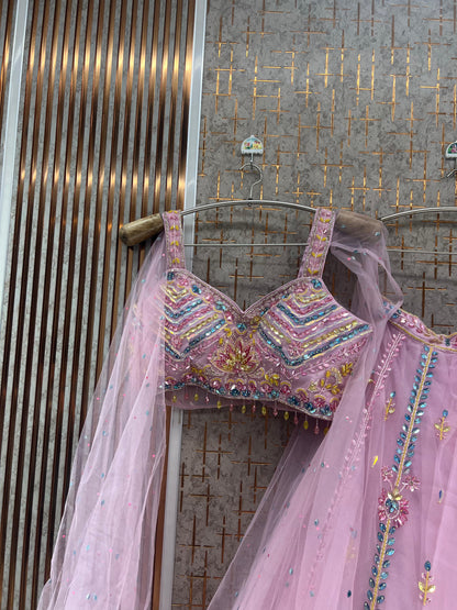Pink pdp Crop Top Lehenga