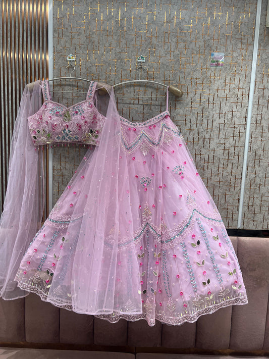 Baby Pink pdp Crop Top Lehenga