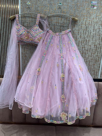 Pink pdp Crop Top Lehenga