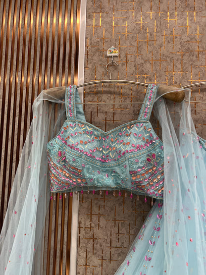 Pink pdp Crop Top Lehenga