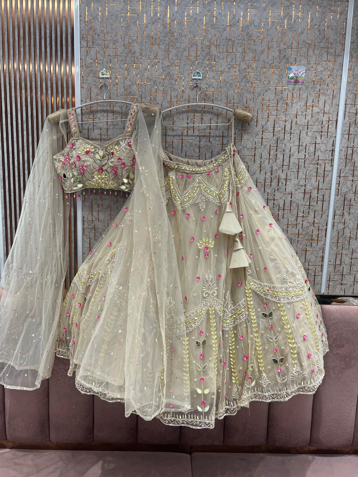 Pink pdp Crop Top Lehenga