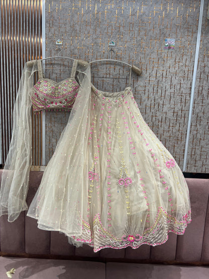 Pink pdp Crop Top Lehenga