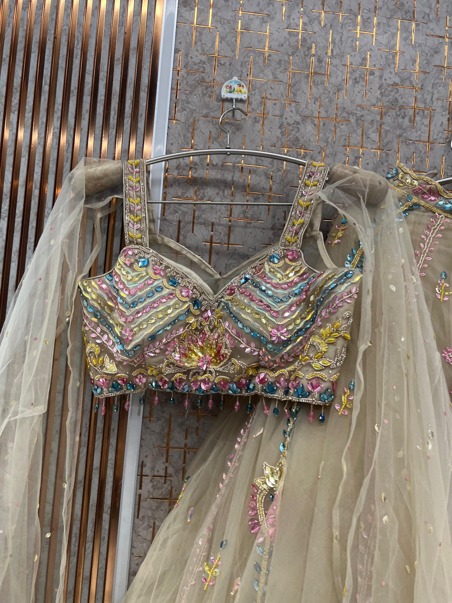 Pink pdp Crop Top Lehenga