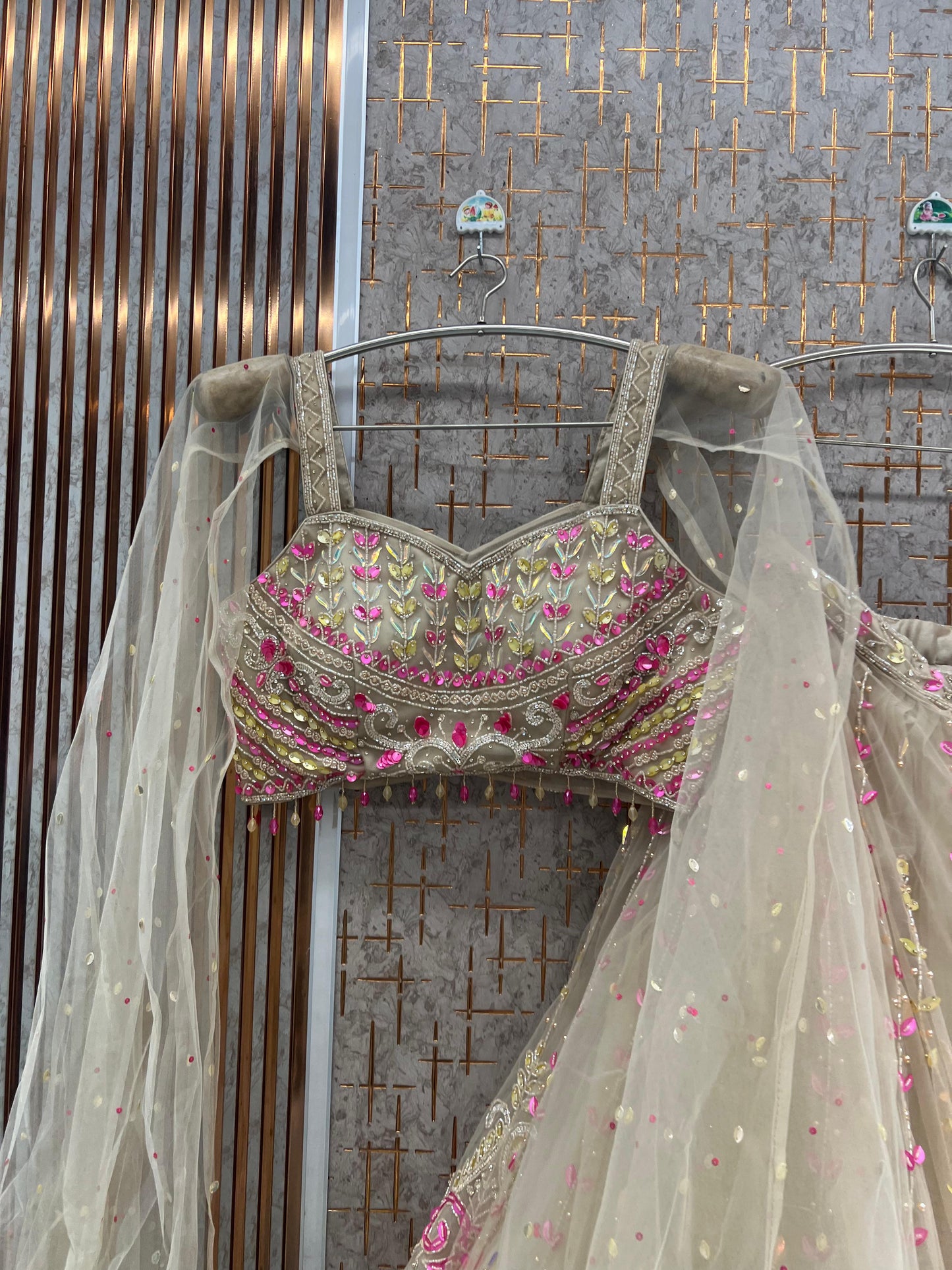 Pink pdp Crop Top Lehenga