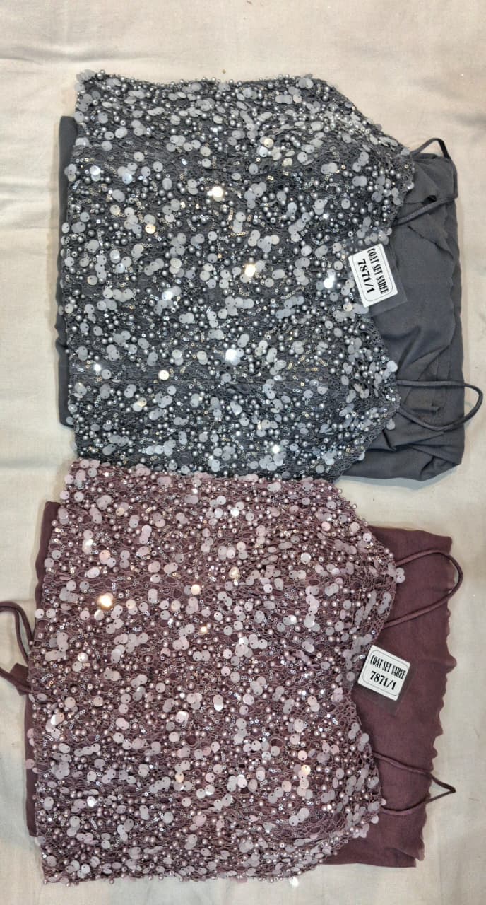 Purple Grey drape saree dress