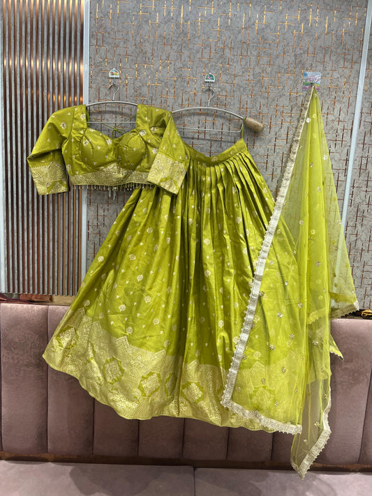 Blue Crop top Lehenga - Shopping World