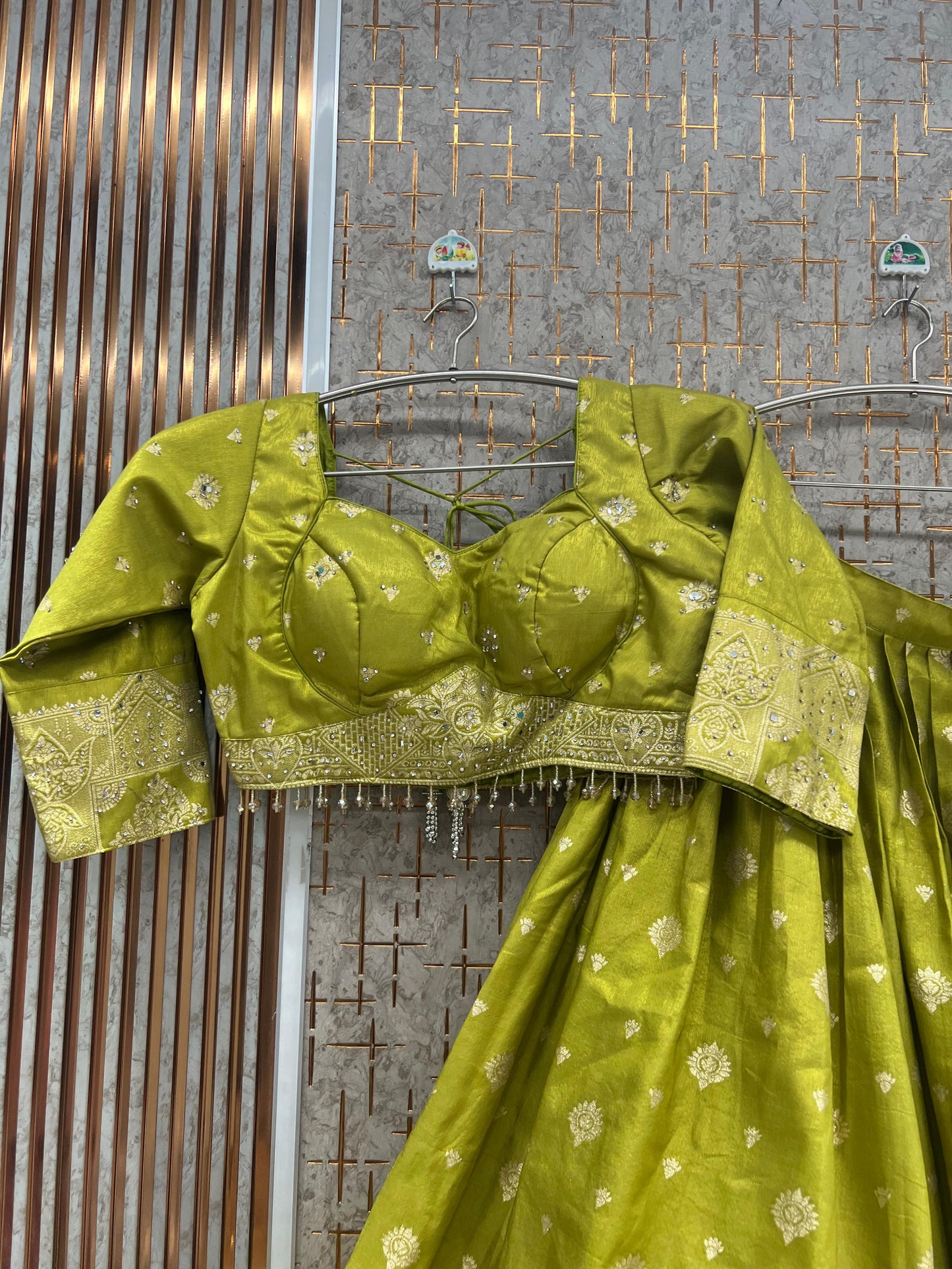 Blue Crop top Lehenga