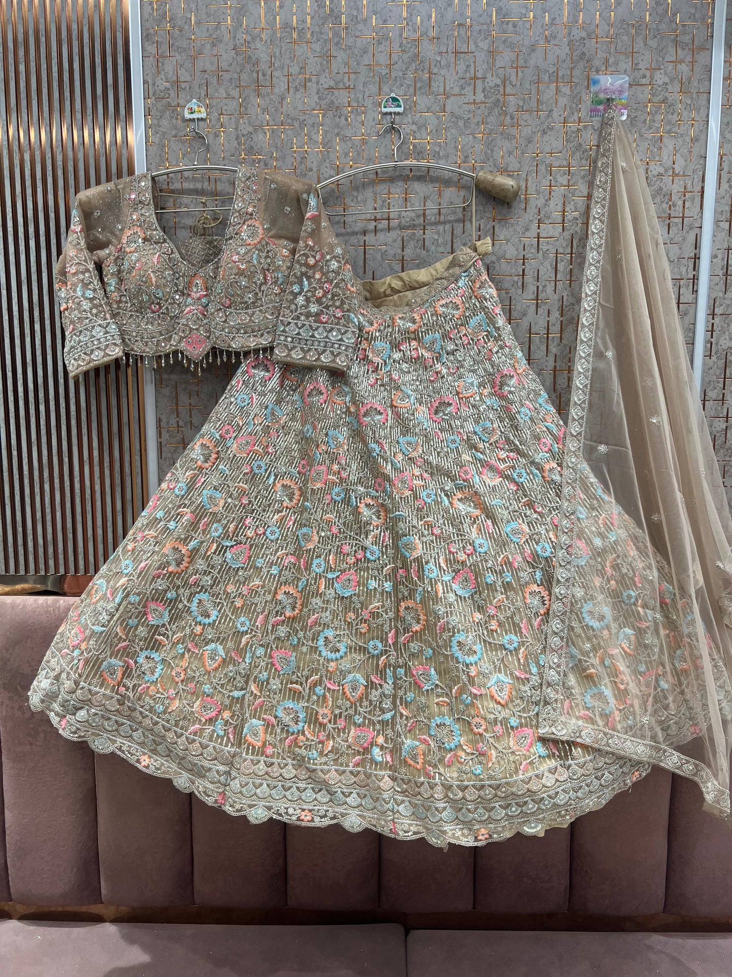 Lavender Crop top Lehenga