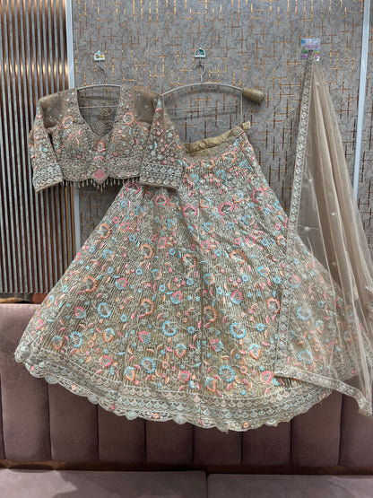 Lavender Crop top Lehenga