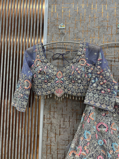 Lavender Crop top Lehenga