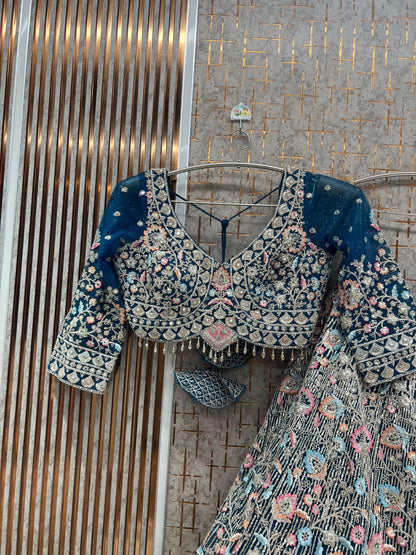 Lavender Crop top Lehenga