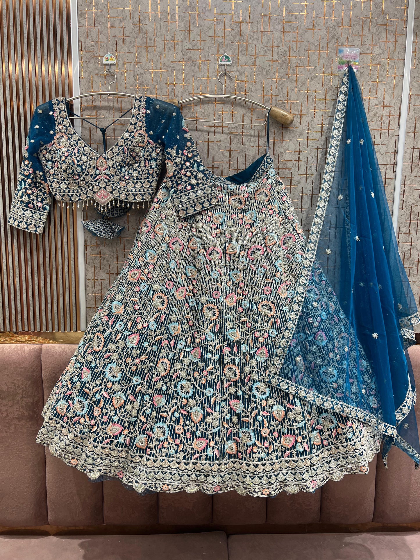 Lavender Crop top Lehenga