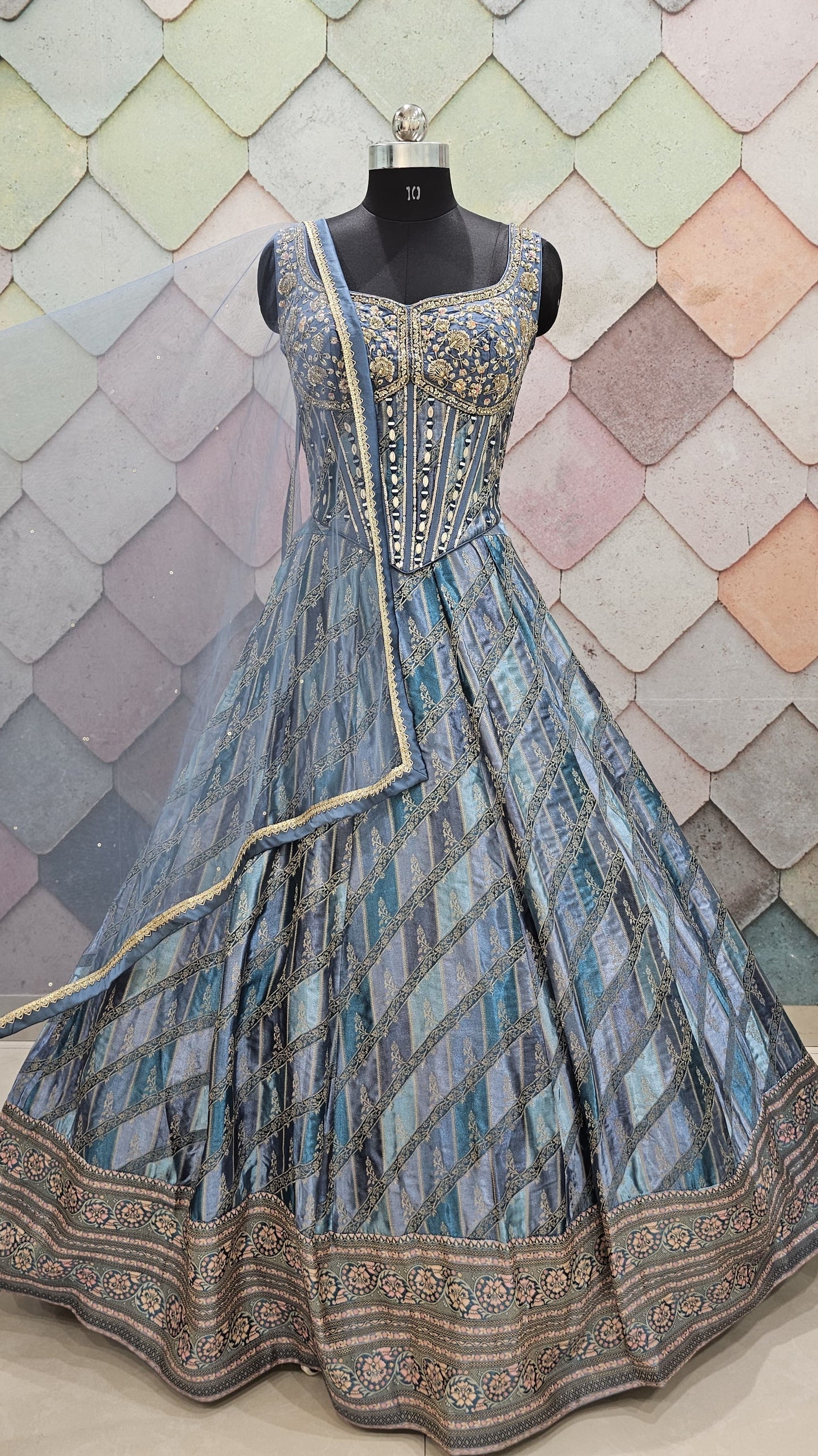 Onion pink Crop top Lehenga