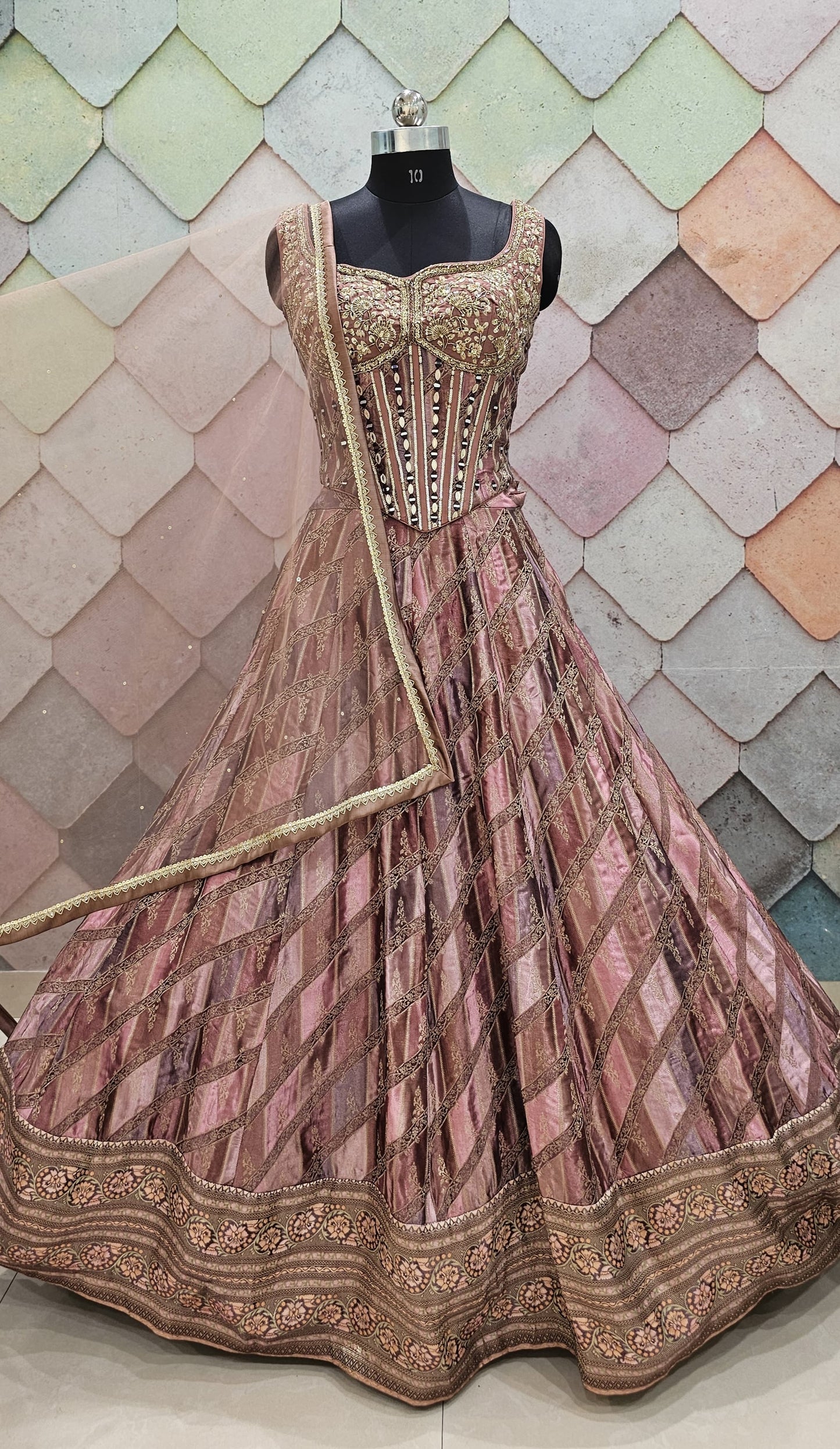 Onion pink Crop top Lehenga