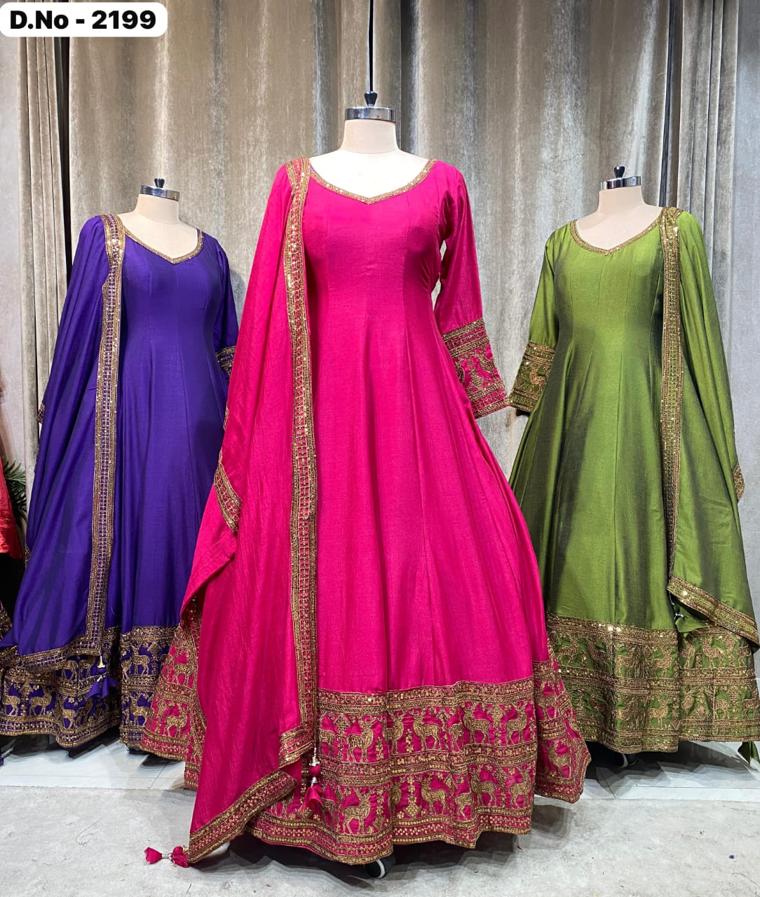 Purple Baby pink Green gown Crop Top Lehenga