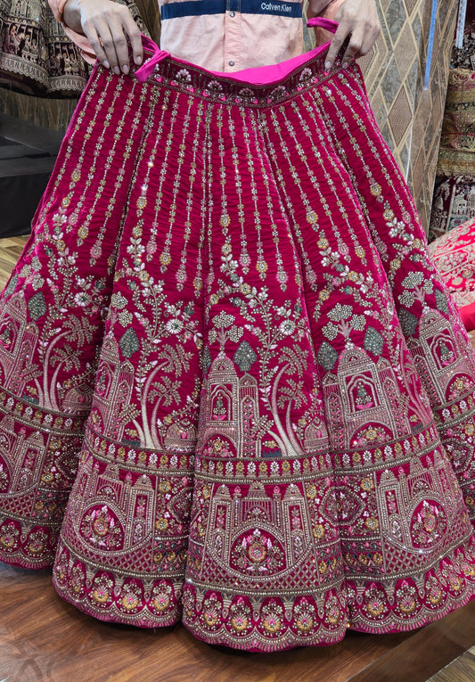 Rani pink Ball Bridal Lehenga