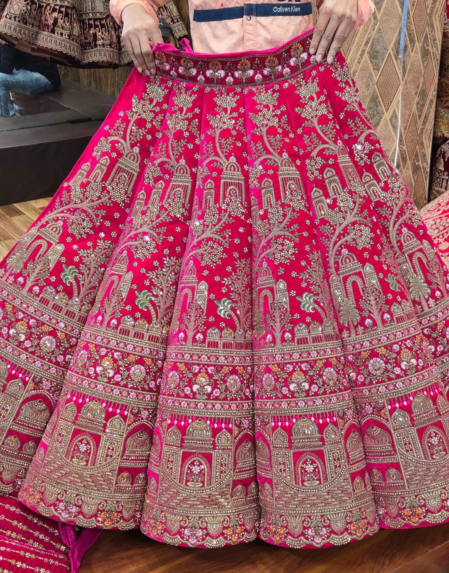 Rani pink Heavy Ball Bridal Lehenga ( Happy Customer )