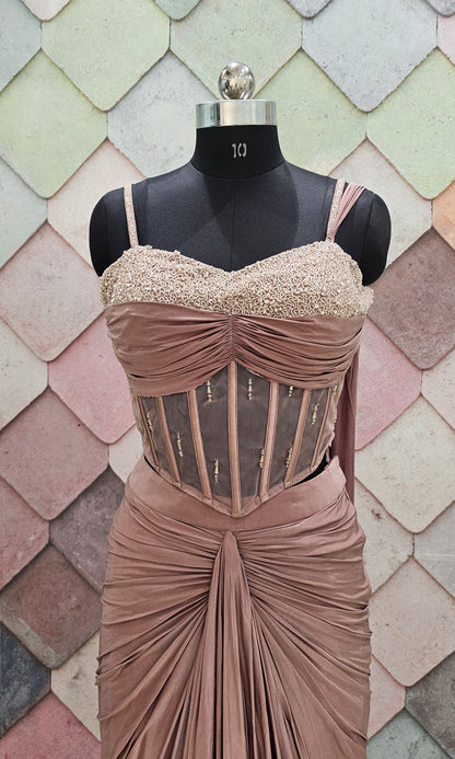 Dark green Drape Saree dress