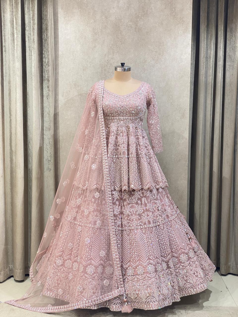 Pink Crop Top Lehenga