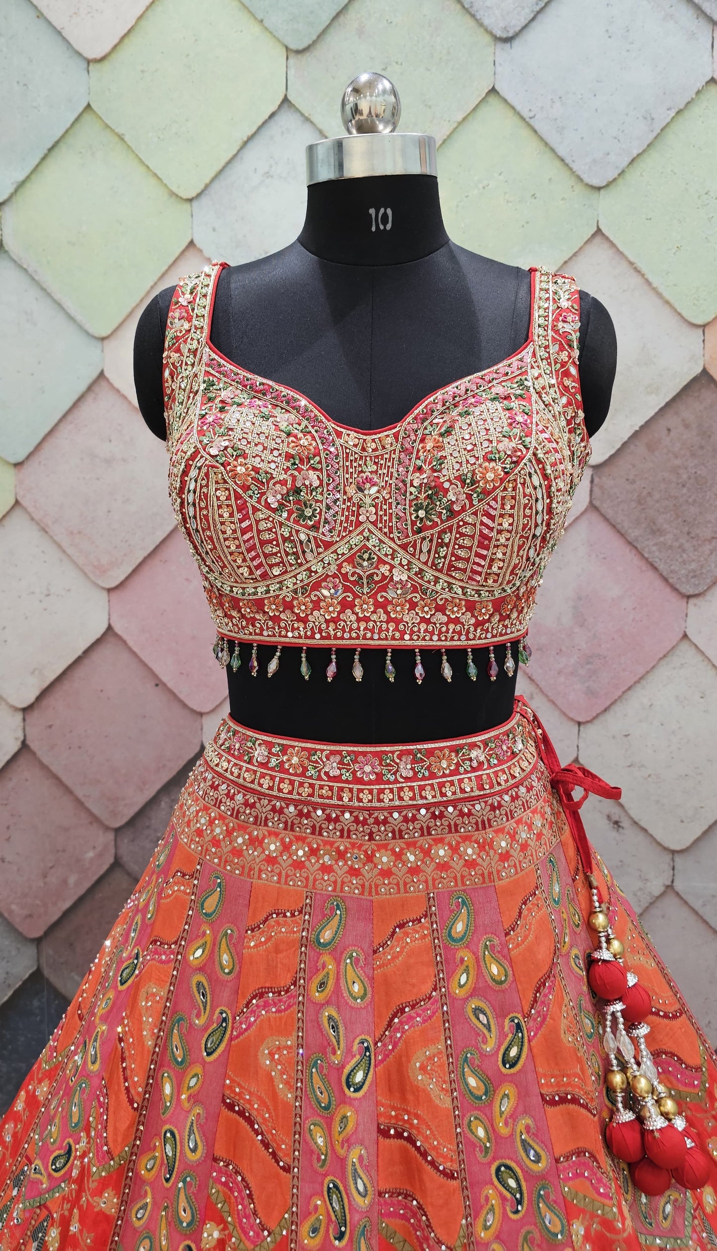Yellow haldi mehendi Crop top Lehenga