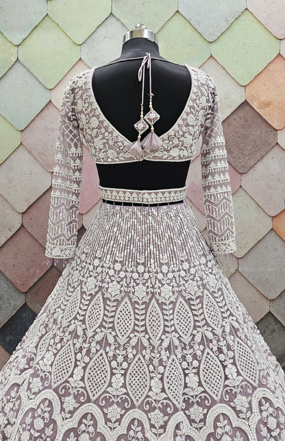 Lilac Crop top Lehenga