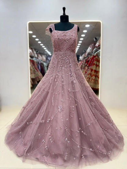 Sea green blue Net gown